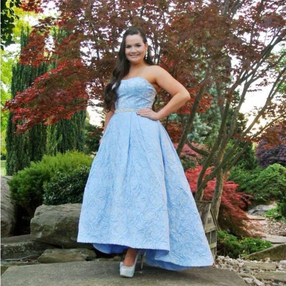 Sherri Hill periwinkle high-low prom dress